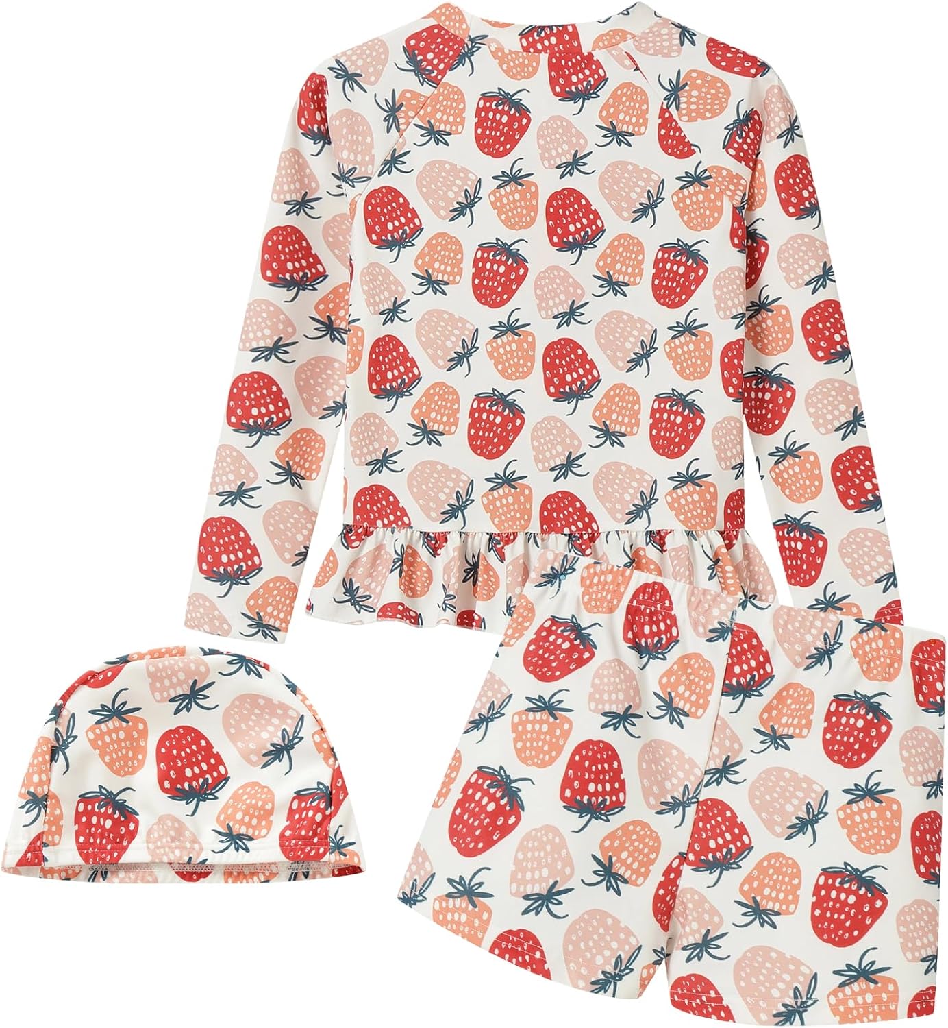 Girls Two Piece Swimsuits Long Sleeve Rash Guard Set UPF 50+ Swimwear 1-10 Years